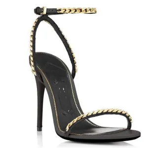 High Heel Buckle Suede Summer Sandals