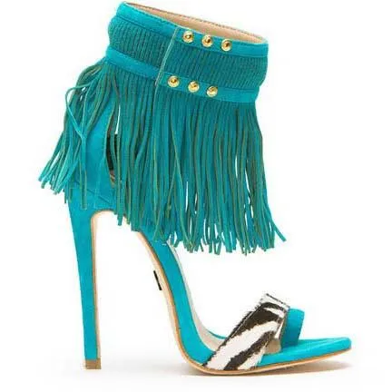 High Heel Fringe Embellished Sexy Sandals