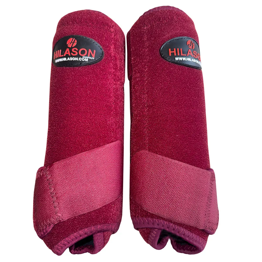 Hilason Wesern Horse Medicine Sports Boots Front Rear Hind Leg 4 Pack Wine