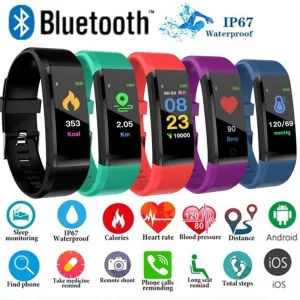 ID115 Plus Smart Bracelet Sport Bluetooth Wristband Heart Rate Monitor Watch Activity Fitness Tracker Smart Band PK Mi Band
