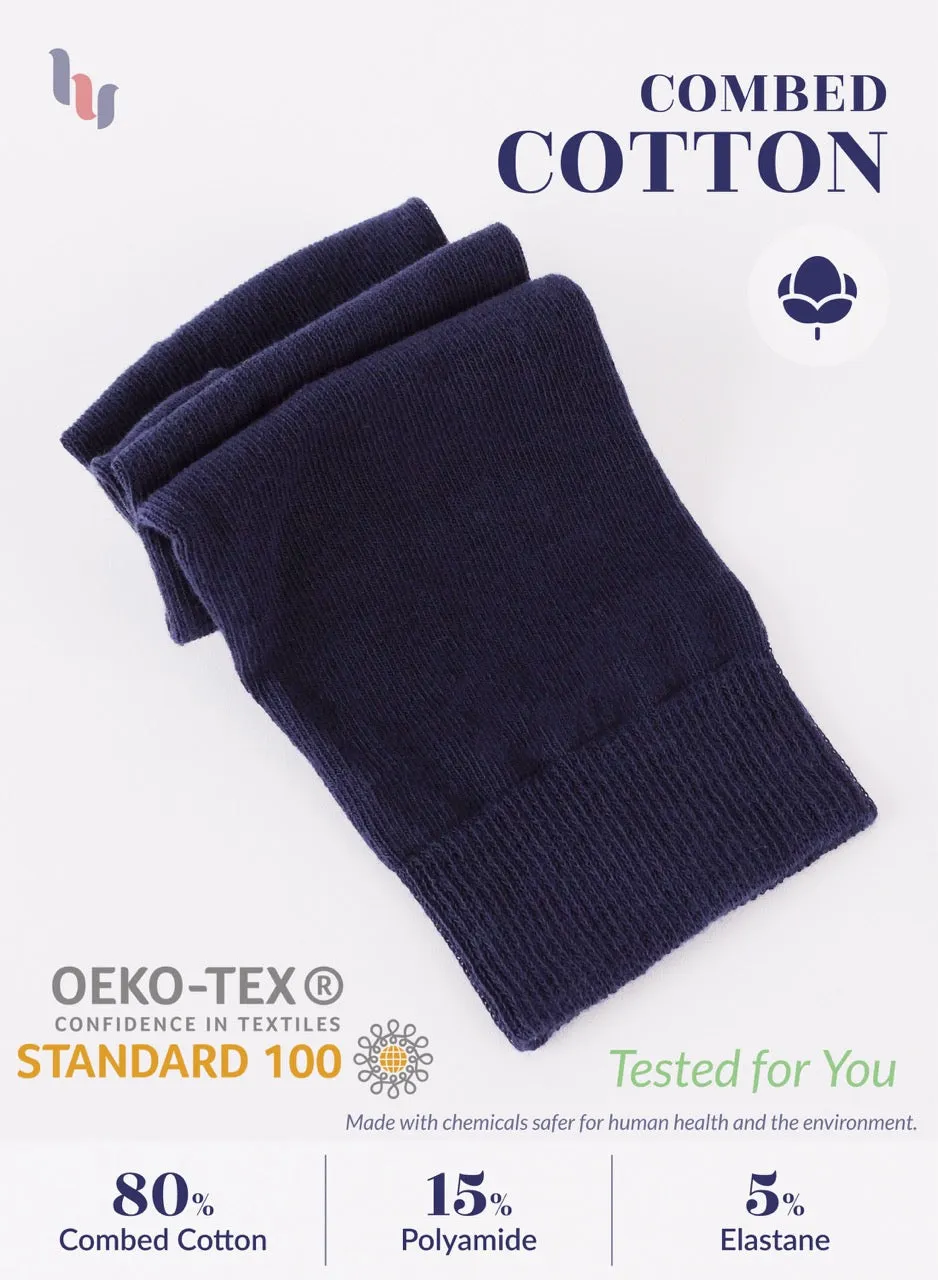 Kids' Plain Cotton Dress Knee-High Socks, 4 Pairs