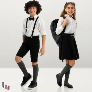 Kids' Plain Cotton Dress Knee-High Socks, 4 Pairs