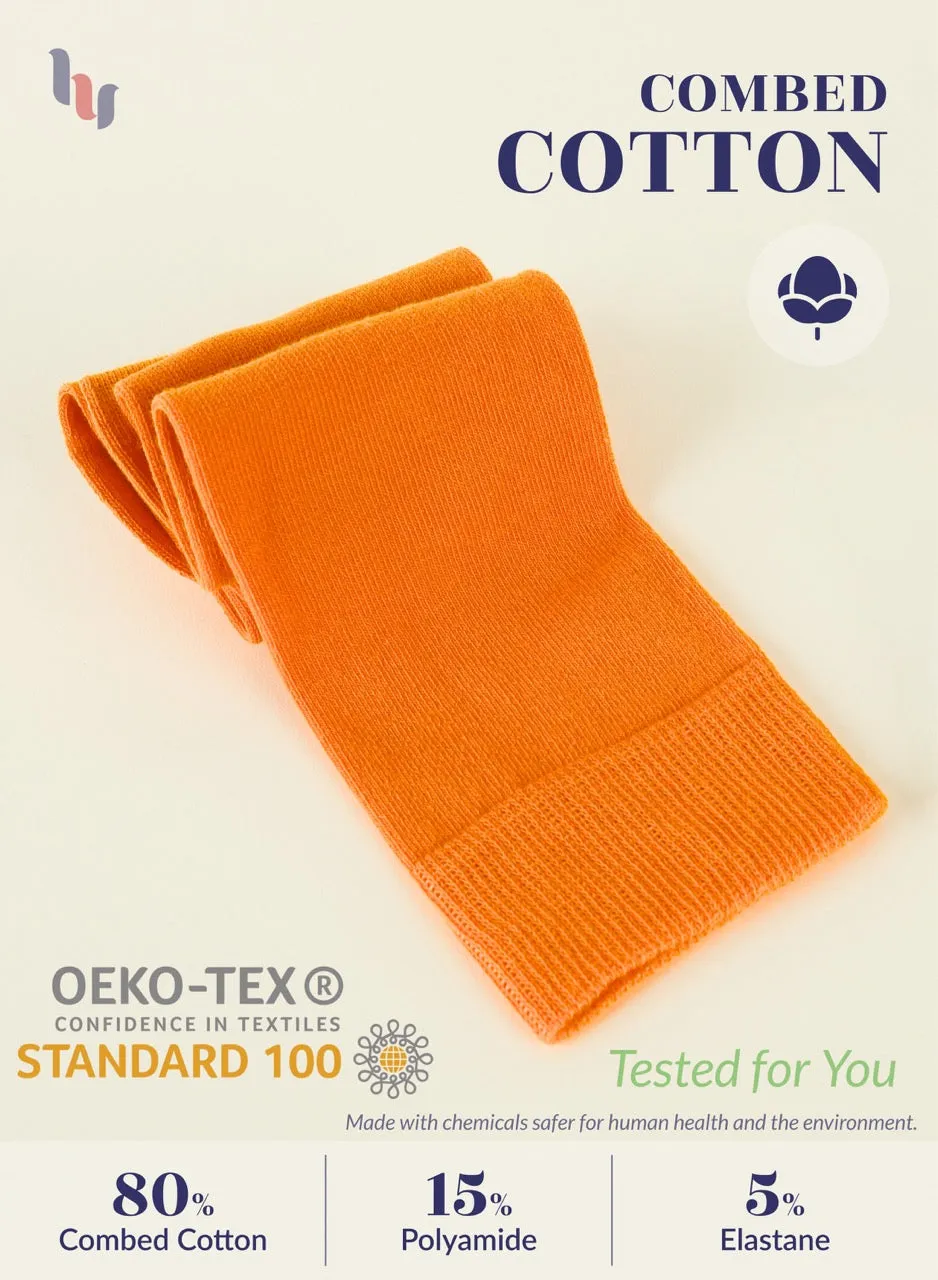 Kids' Plain Cotton Dress Knee-High Socks, 4 Pairs