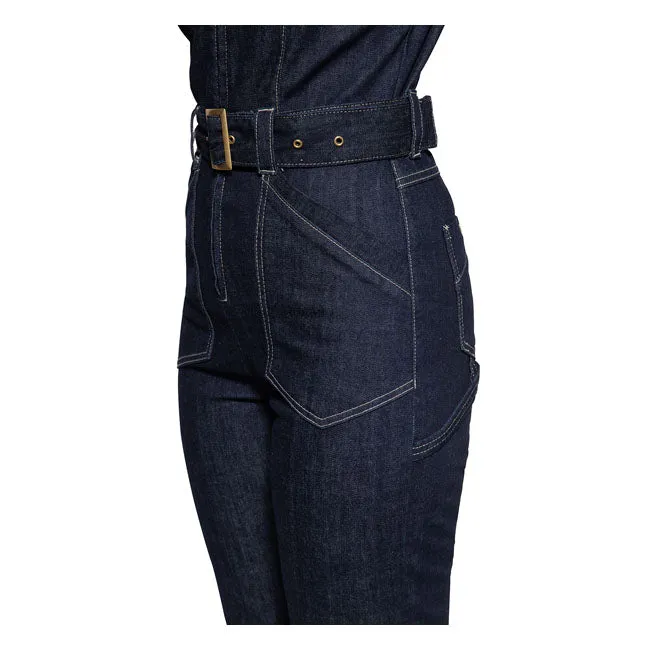 King Kerosin Queen Kerosin Motorway Riders Denim Ladies Overall Dark Blue
