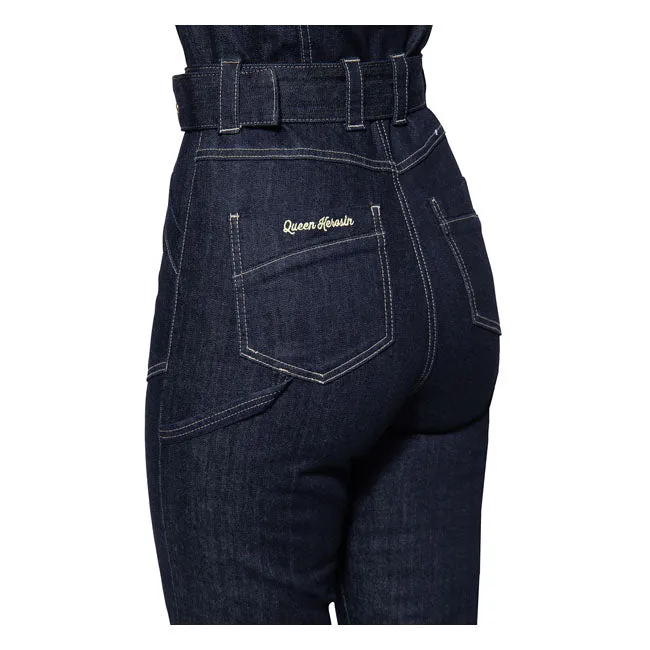 King Kerosin Queen Kerosin Motorway Riders Denim Ladies Overall Dark Blue