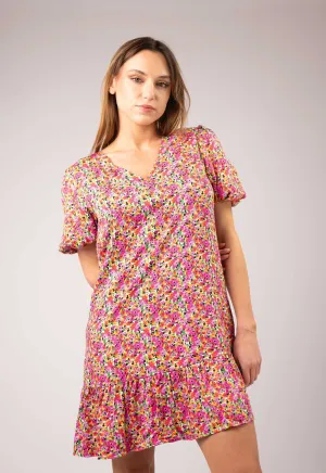 LEANE robe courte fleurie