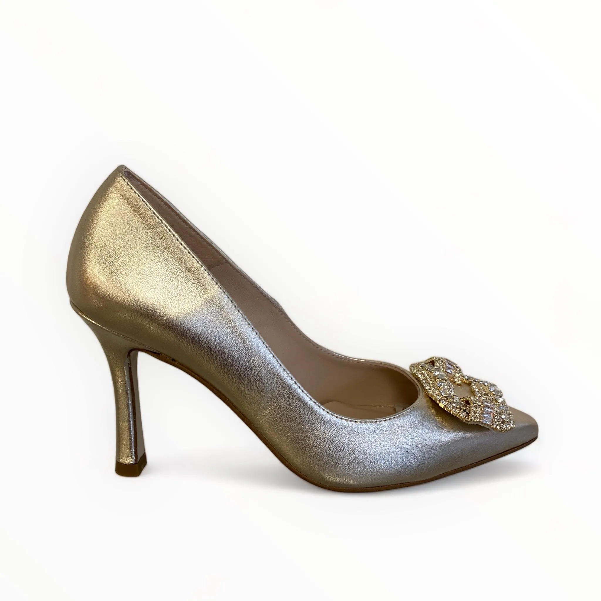 Marian Champagne Gold Leather Shoe