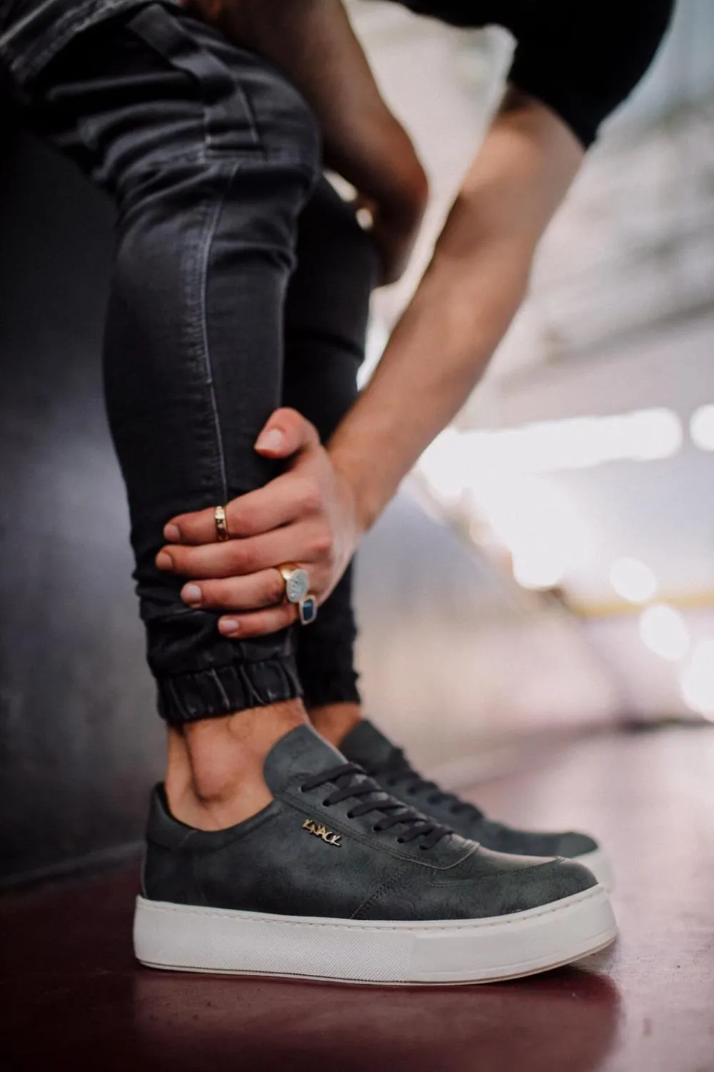 Men's Anthrachite Casual Loafer Shoes