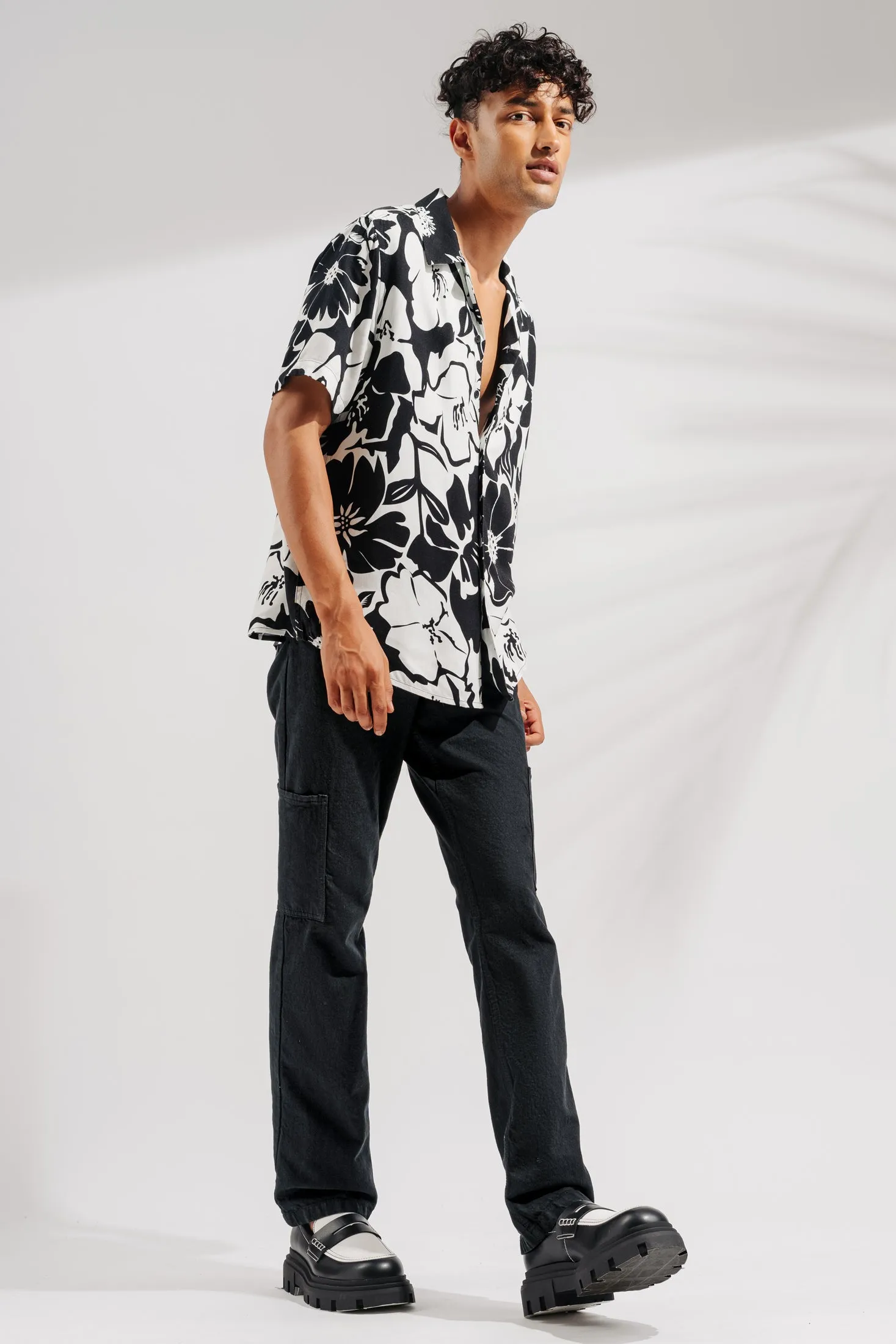 Men's Black Denim Cargos