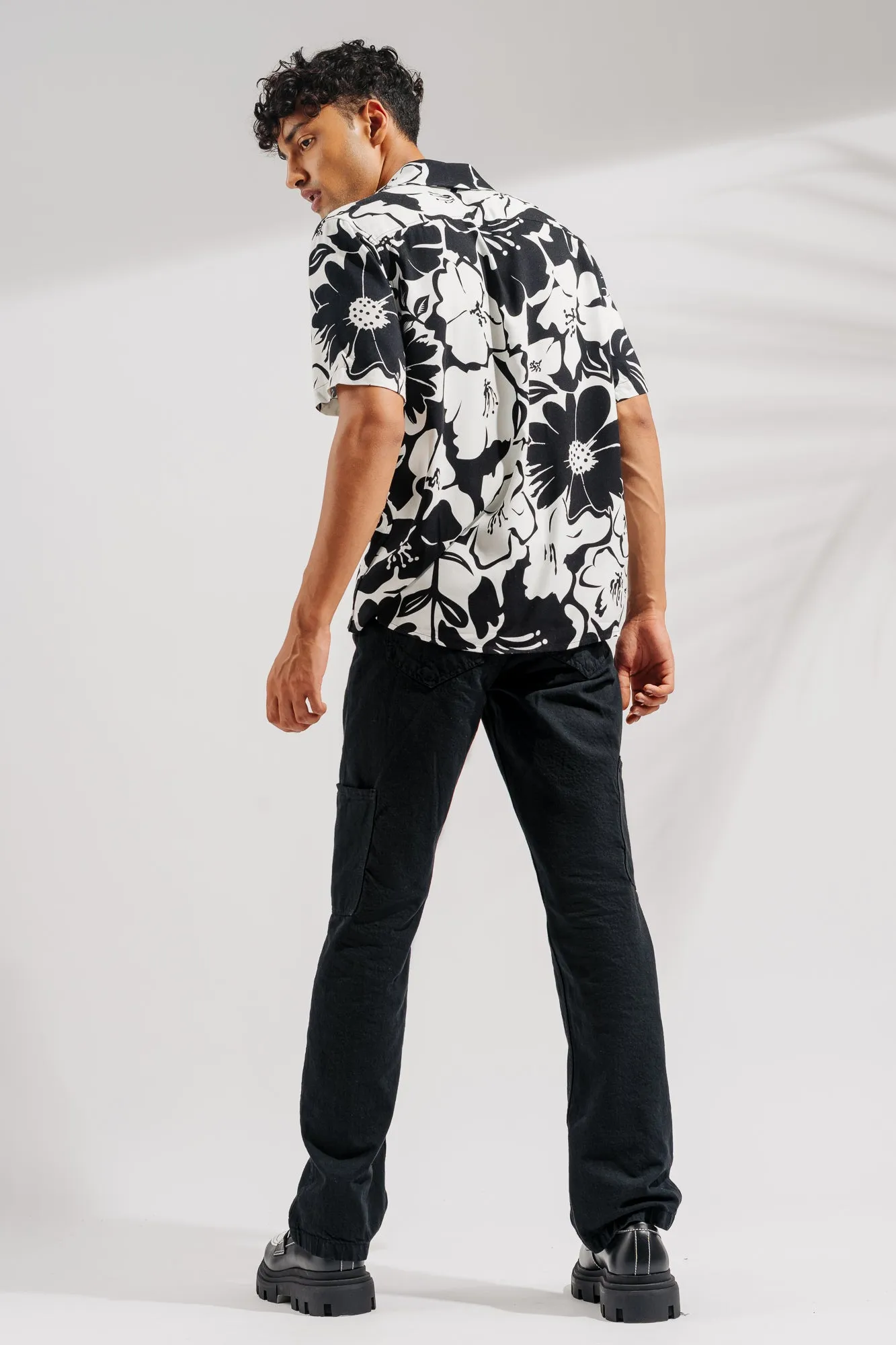 Men's Black Denim Cargos