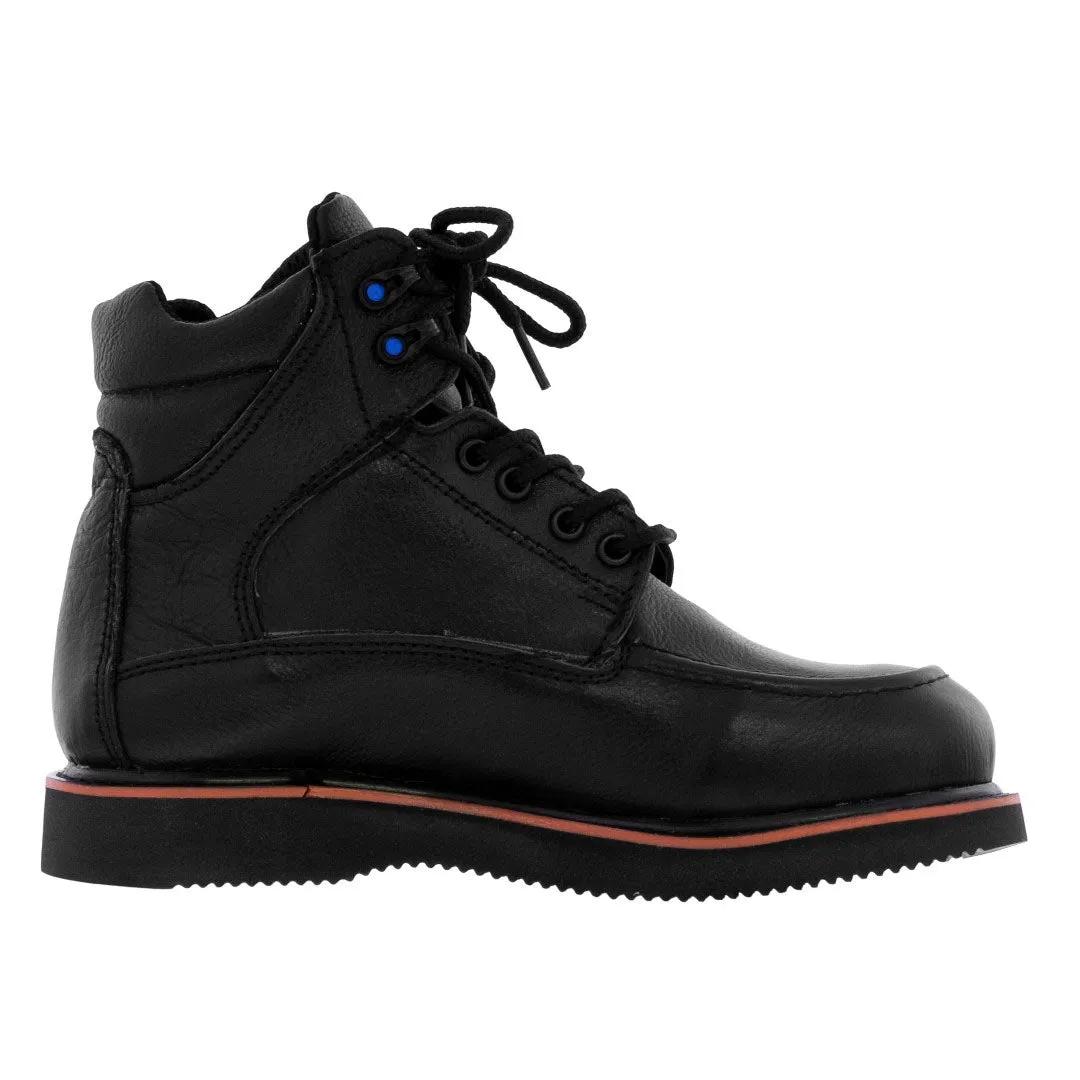 Mens T10RA Black Leather Work Boots Slip Resistant Soft Toe