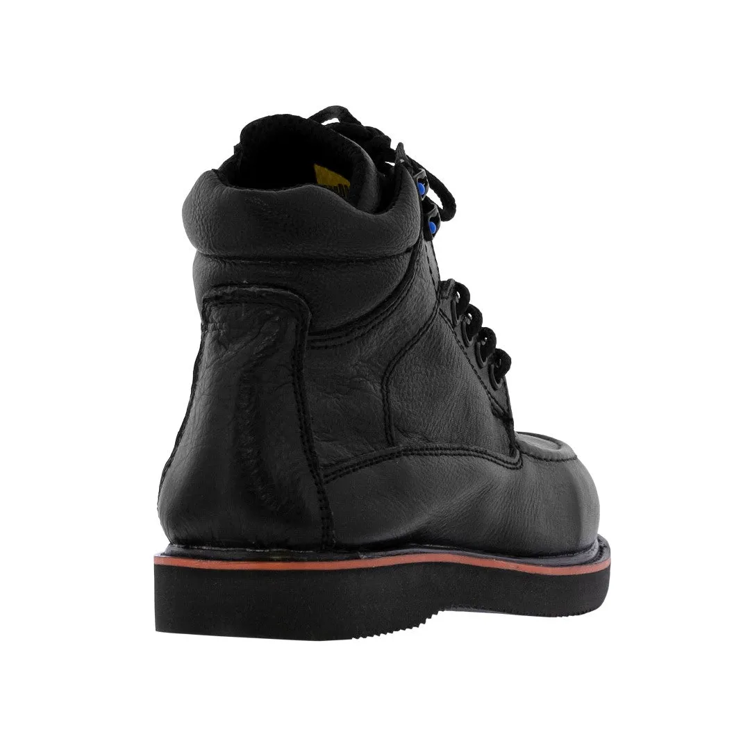Mens T10RA Black Leather Work Boots Slip Resistant Soft Toe