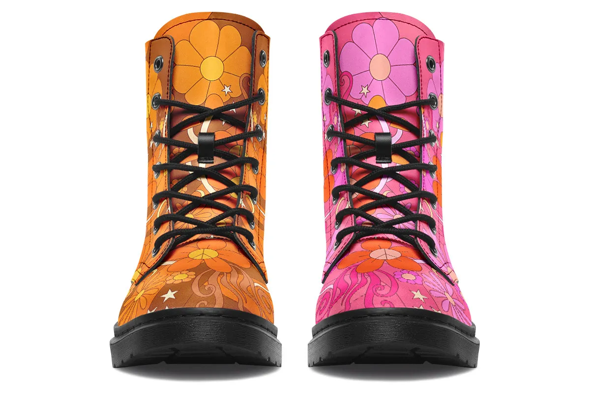 Molly's Mismatched Retro Daisies Boots