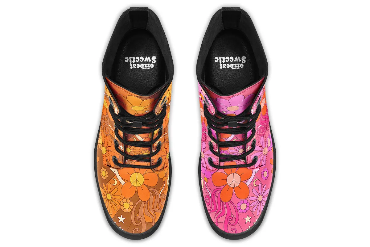 Molly's Mismatched Retro Daisies Boots
