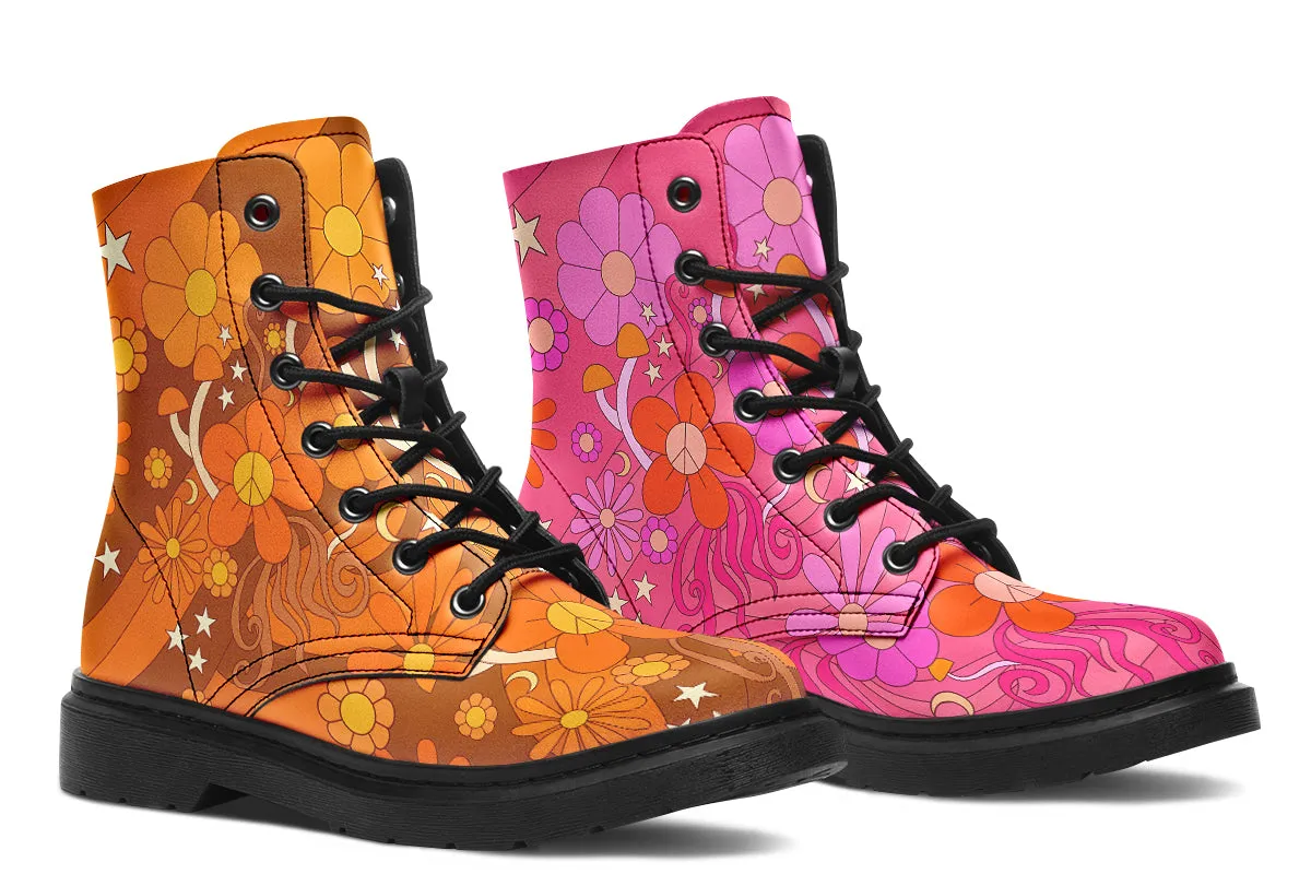 Molly's Mismatched Retro Daisies Boots