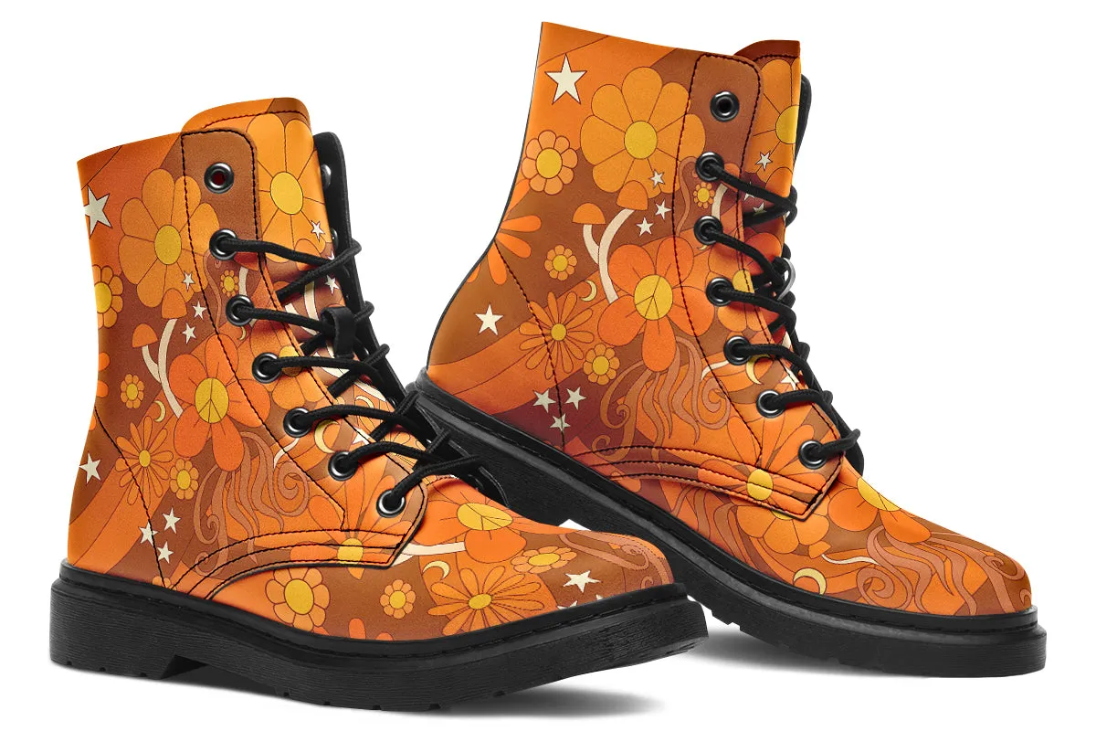 Molly's Orange Retro Daisies Boots