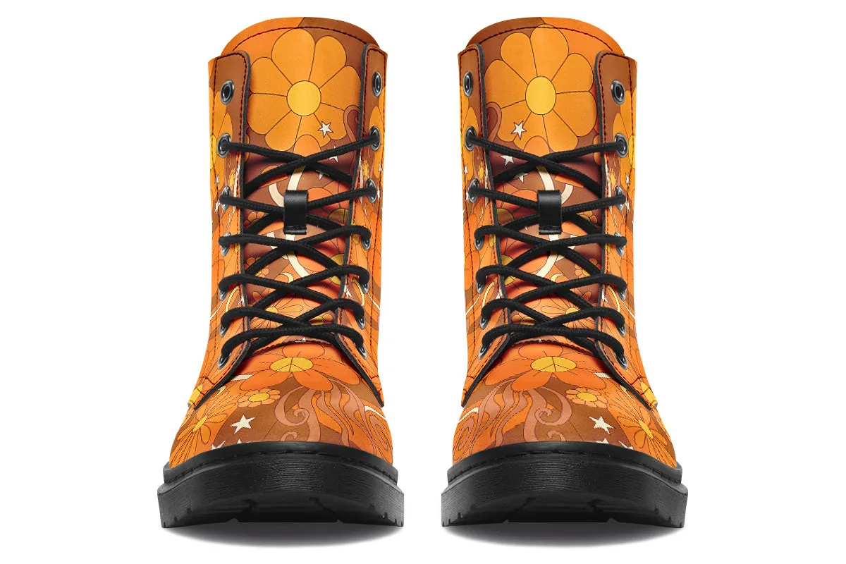 Molly's Orange Retro Daisies Boots