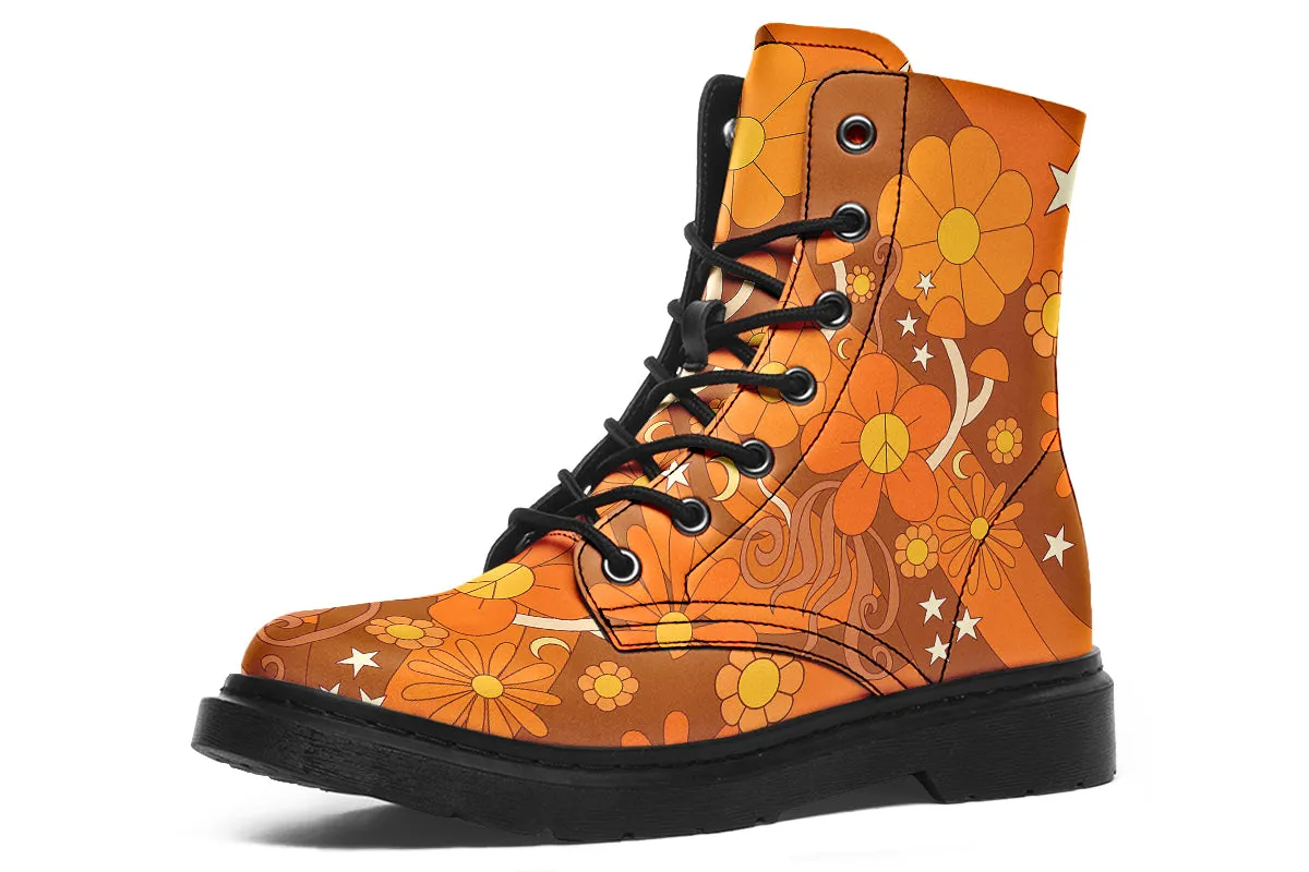 Molly's Orange Retro Daisies Boots