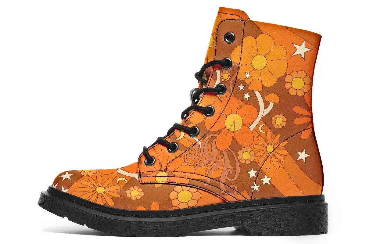 Molly's Orange Retro Daisies Boots