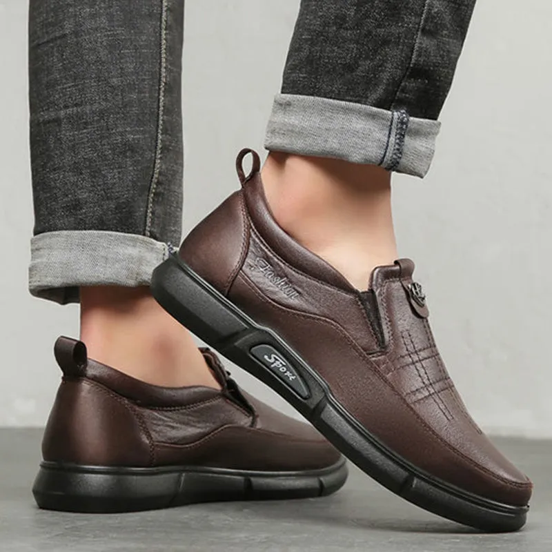 New Men's Casual Trendy Genuine Leather Shoes