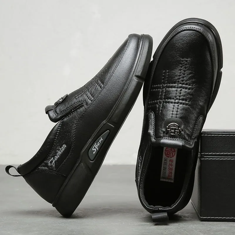New Men's Casual Trendy Genuine Leather Shoes