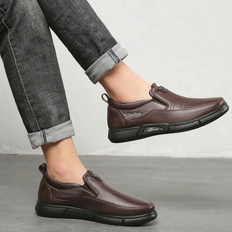 New Men's Casual Trendy Genuine Leather Shoes