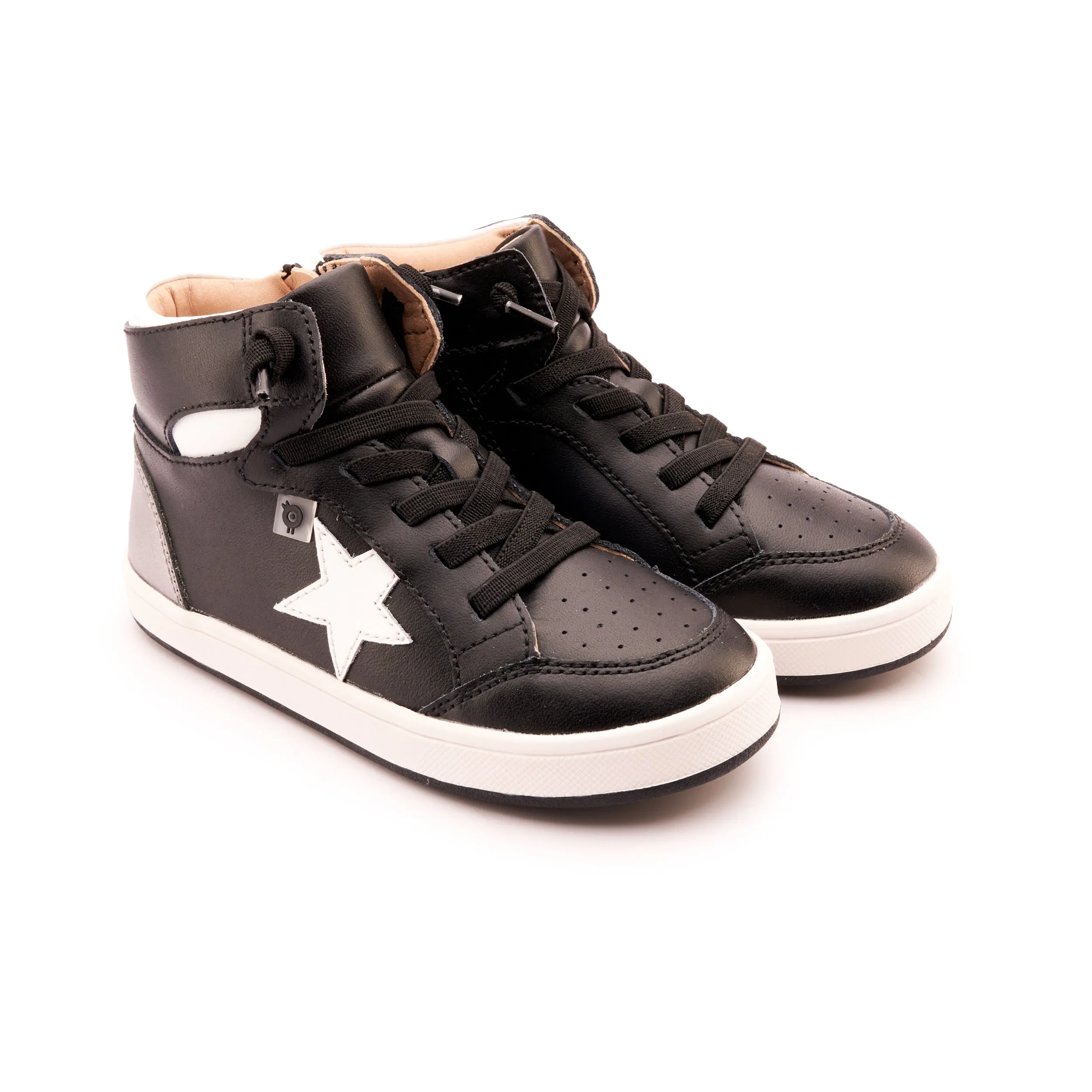Old Soles Boy's and Girl's 1002 Star Tracker Casual Shoes - Black/Snow/Rich Silver