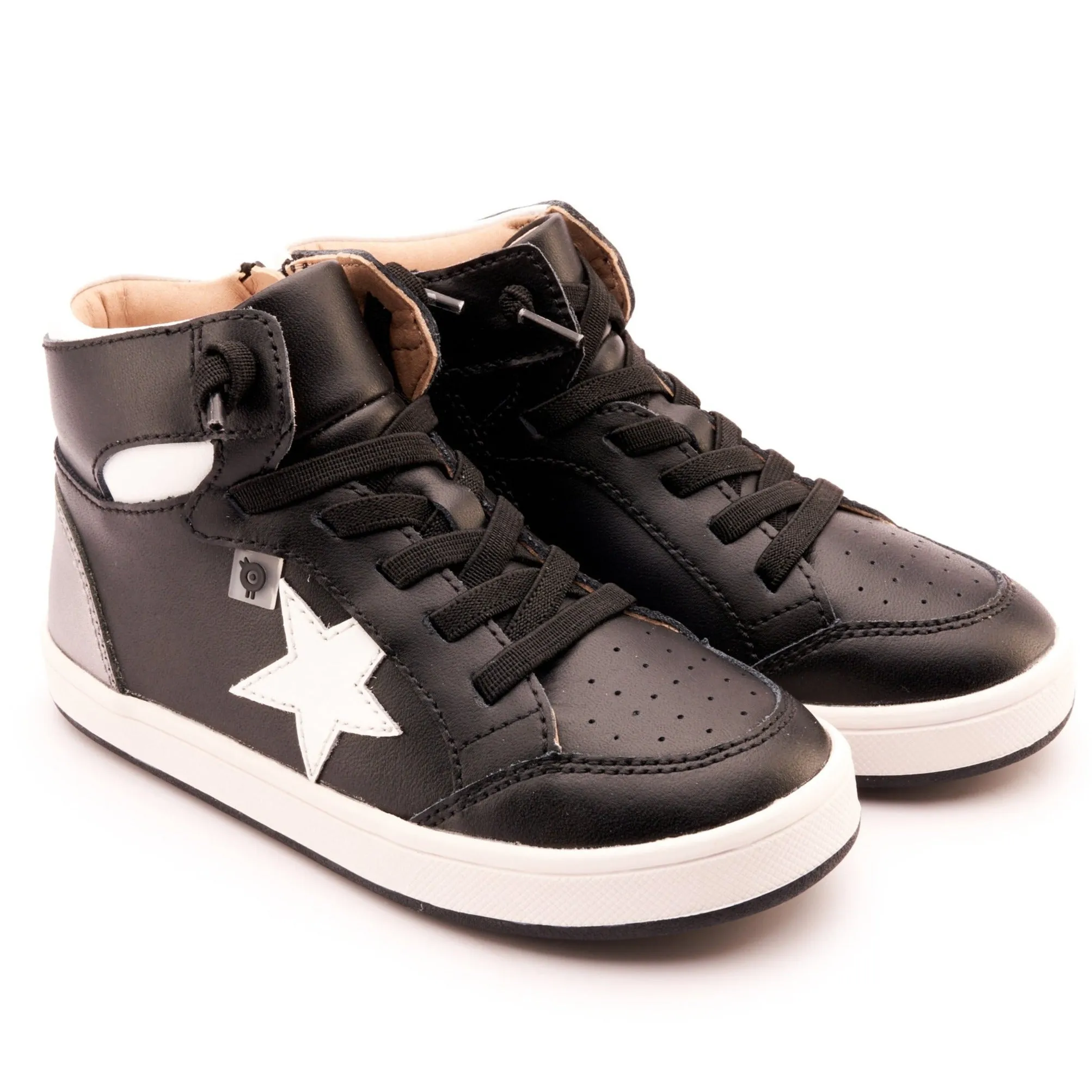 Old Soles Boy's and Girl's 1002 Star Tracker Casual Shoes - Black/Snow/Rich Silver