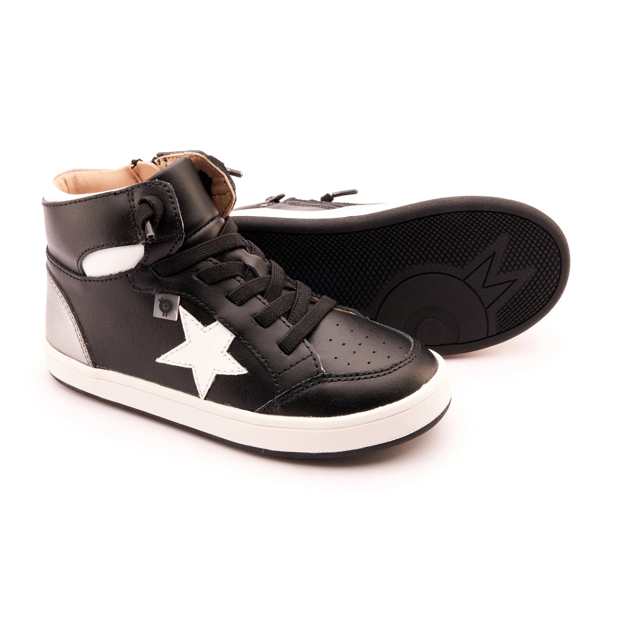 Old Soles Boy's and Girl's 1002 Star Tracker Casual Shoes - Black/Snow/Rich Silver