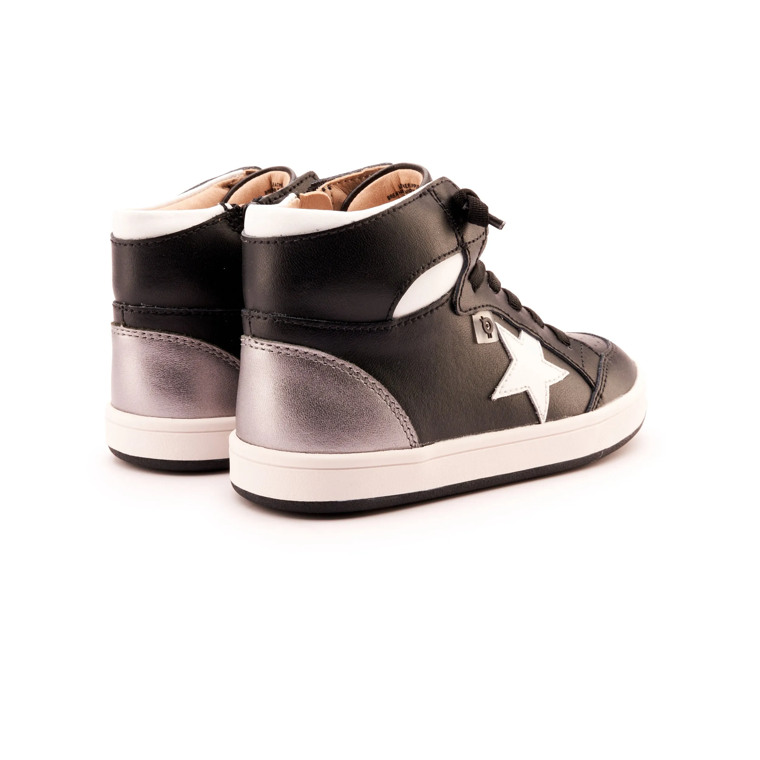 Old Soles Boy's and Girl's 1002 Star Tracker Casual Shoes - Black/Snow/Rich Silver