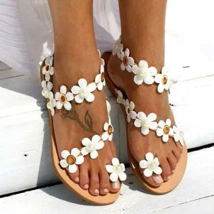 Open Toe Cutout Sunflower Sandals