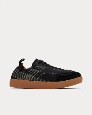 Quilted Black Low Top Sneakers