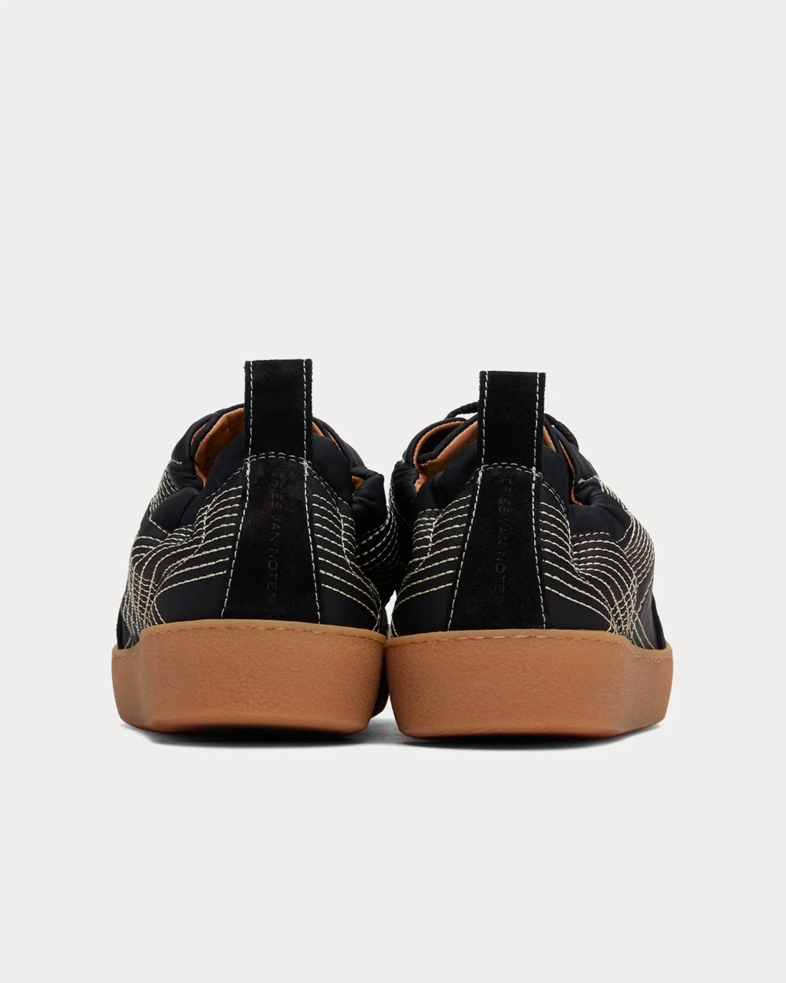 Quilted Black Low Top Sneakers