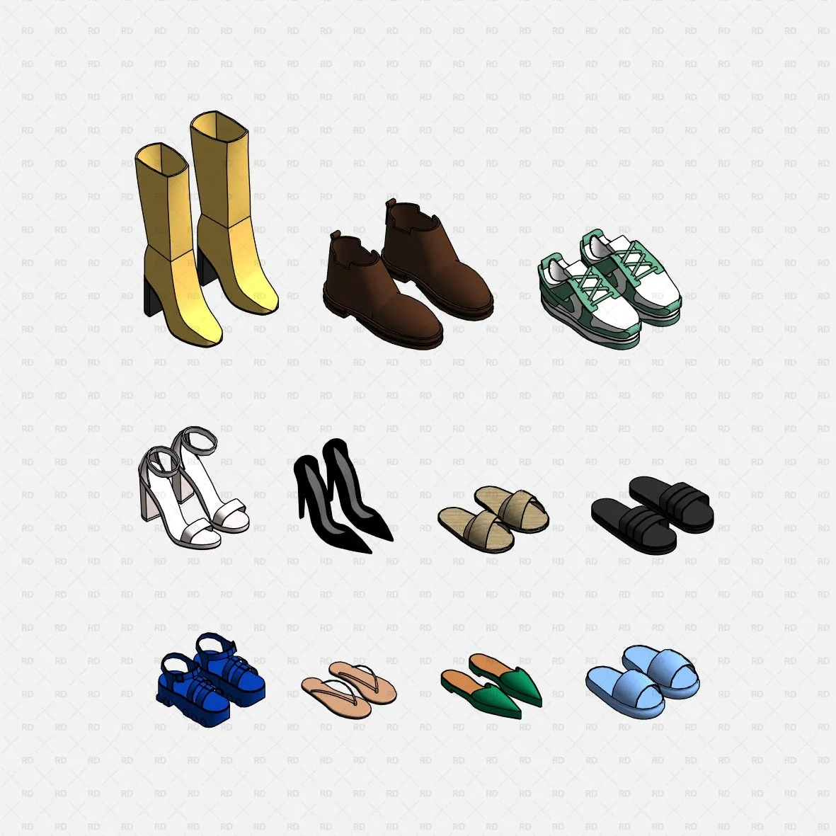 Revit Wardrobe Objects (55 Families)