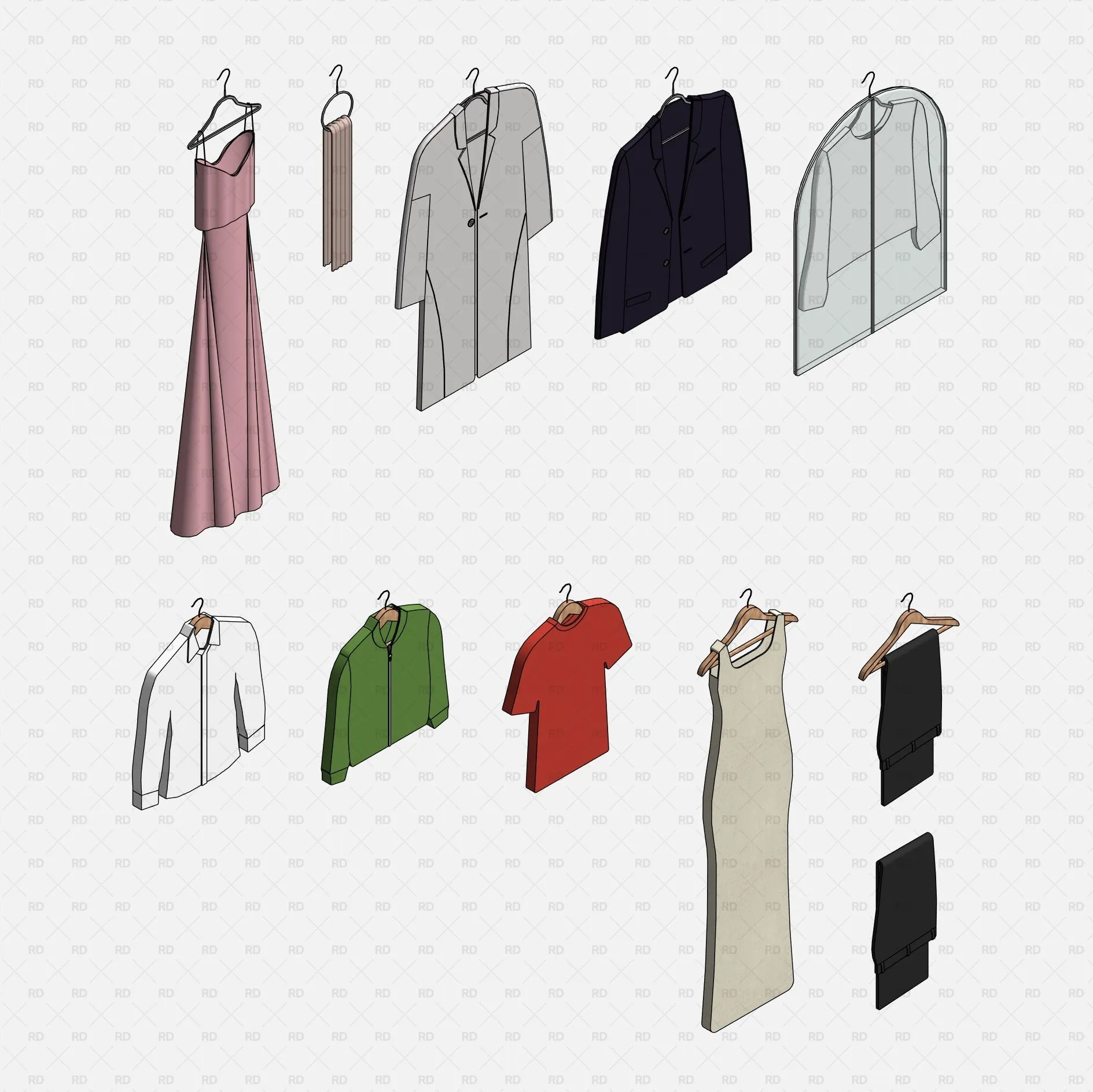 Revit Wardrobe Objects (55 Families)
