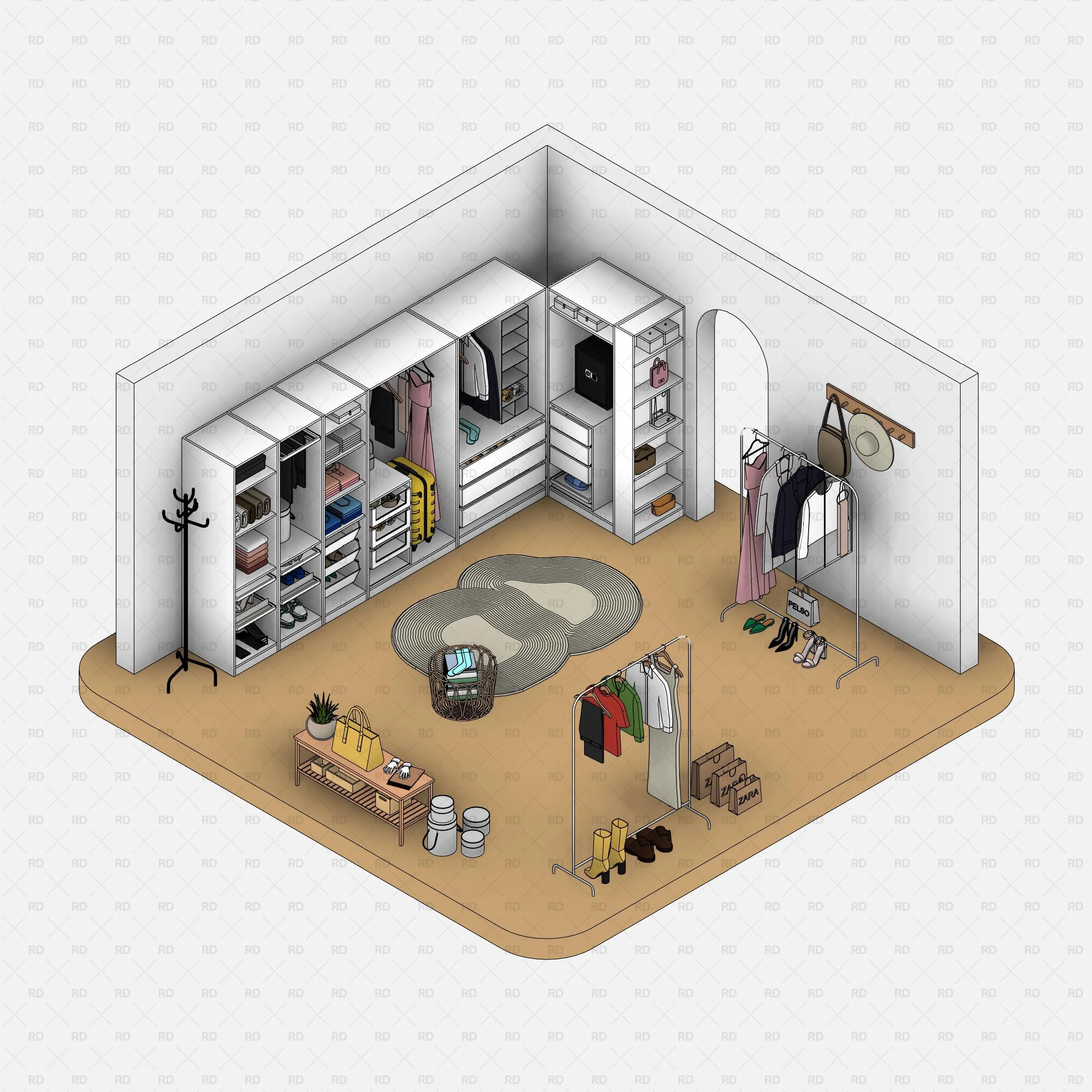 Revit Wardrobe Objects (55 Families)