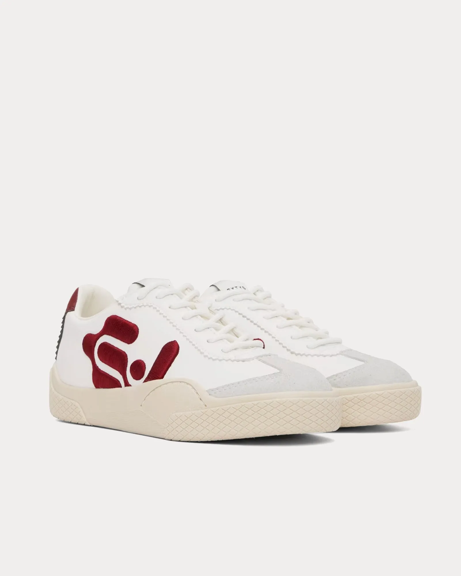 Santos Leather White / Aegis Red Low Top Sneakers
