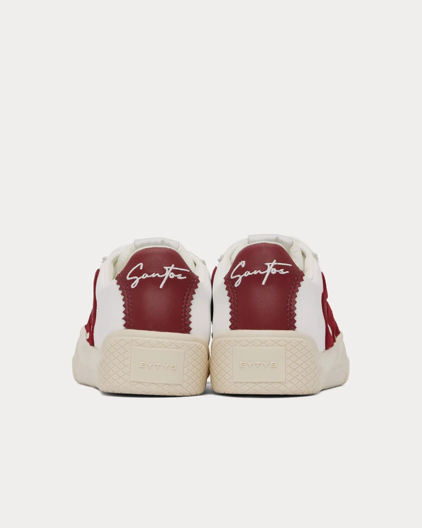 Santos Leather White / Aegis Red Low Top Sneakers