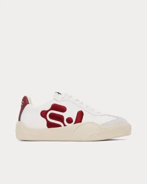 Santos Leather White / Aegis Red Low Top Sneakers