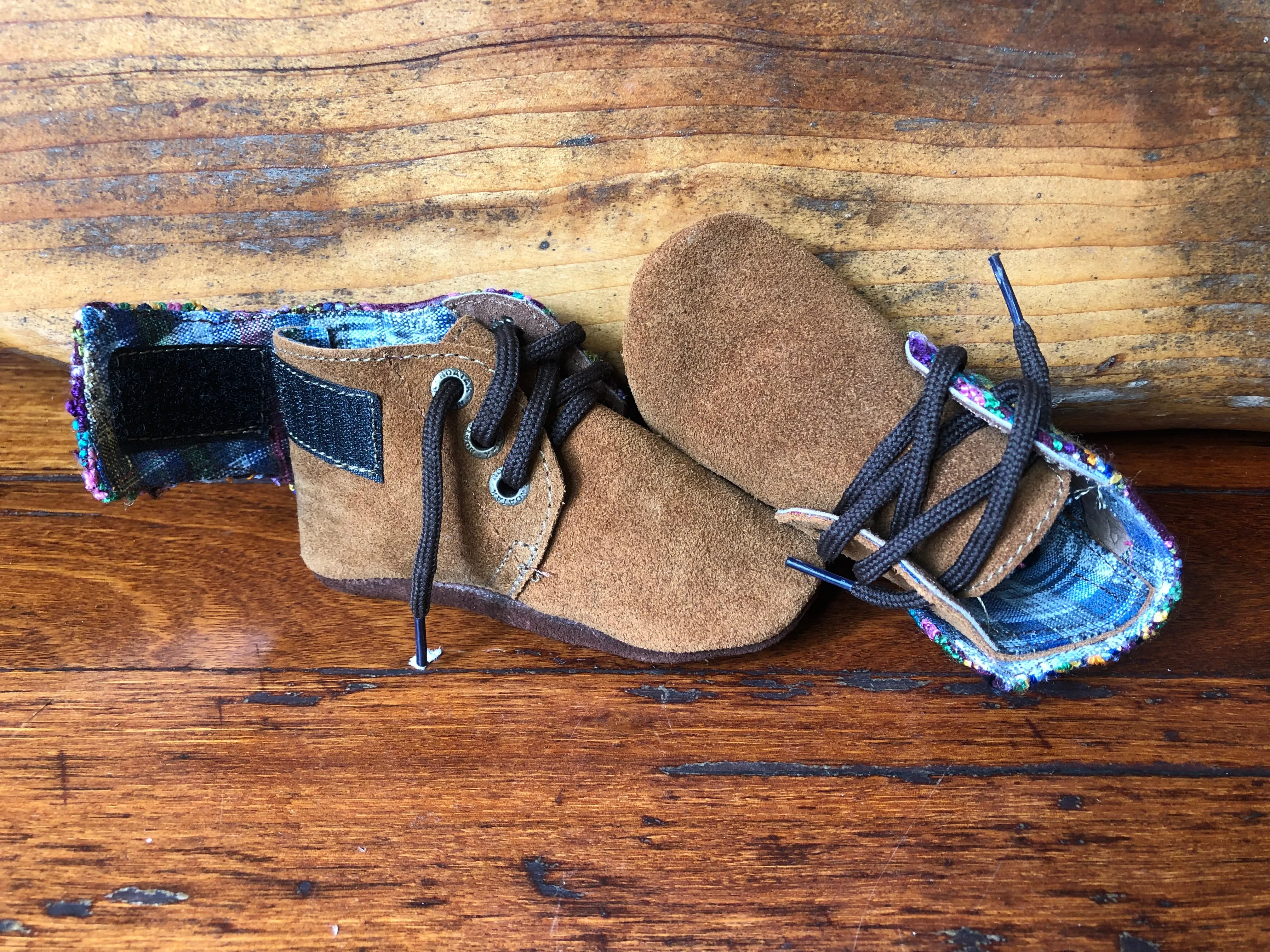 Size 21 Baby Moccasins - Fawn with Aztec