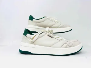 Staud Size 6 Cream/Green Lace-Up Leather Shoes Sneakers
