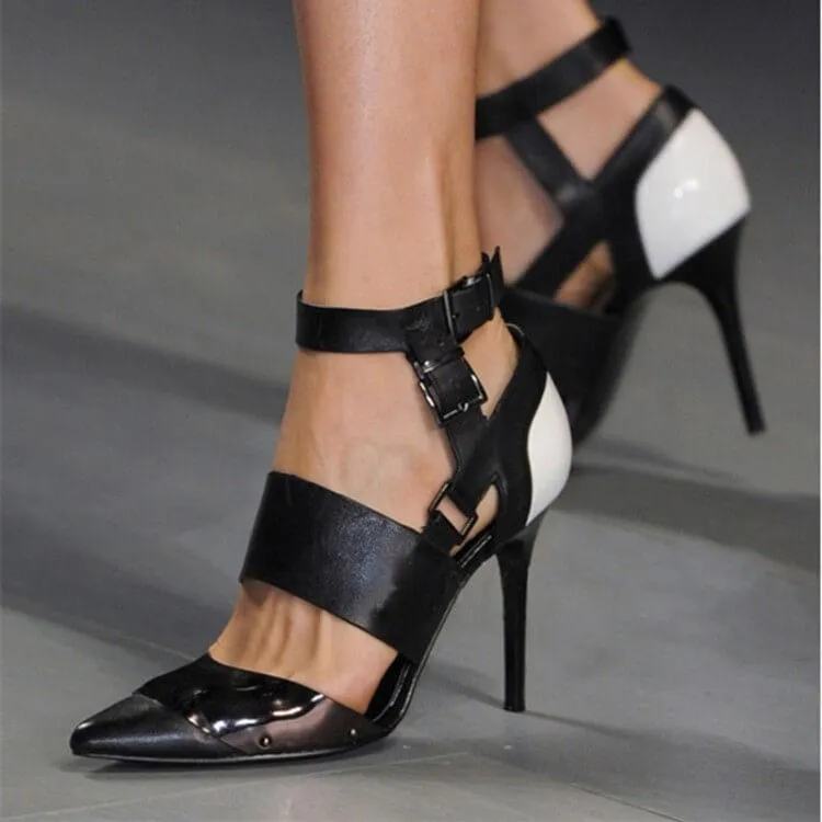 Suede Strappy Ankle Peep Toe Sandals