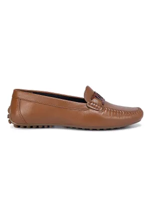 Tan Embellished Moccasins