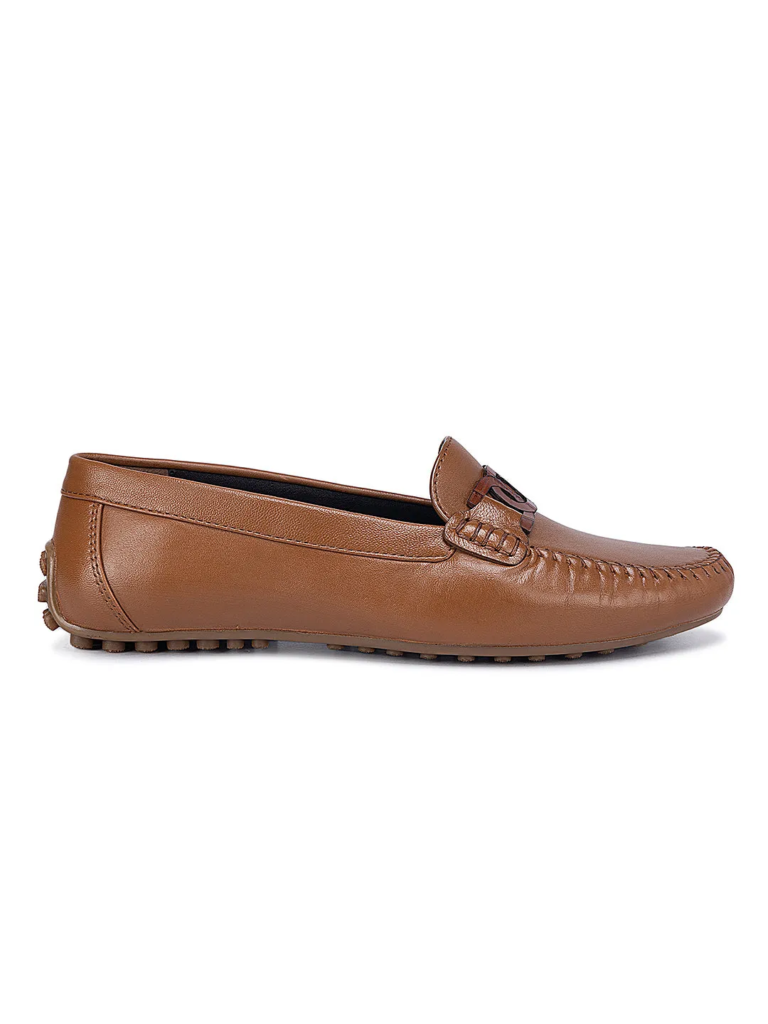 Tan Embellished Moccasins