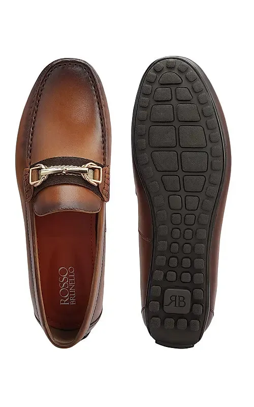 Tan Moccasins With Metal Clip