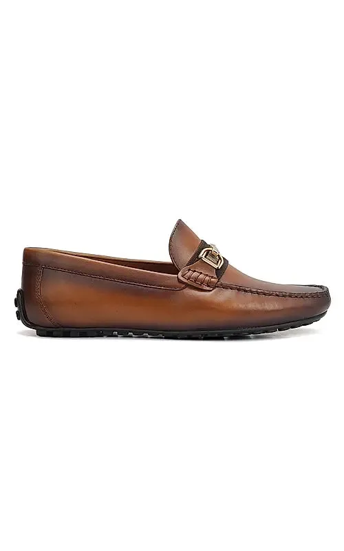 Tan Moccasins With Metal Clip