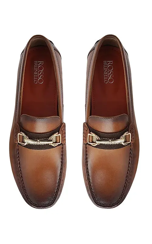 Tan Moccasins With Metal Clip