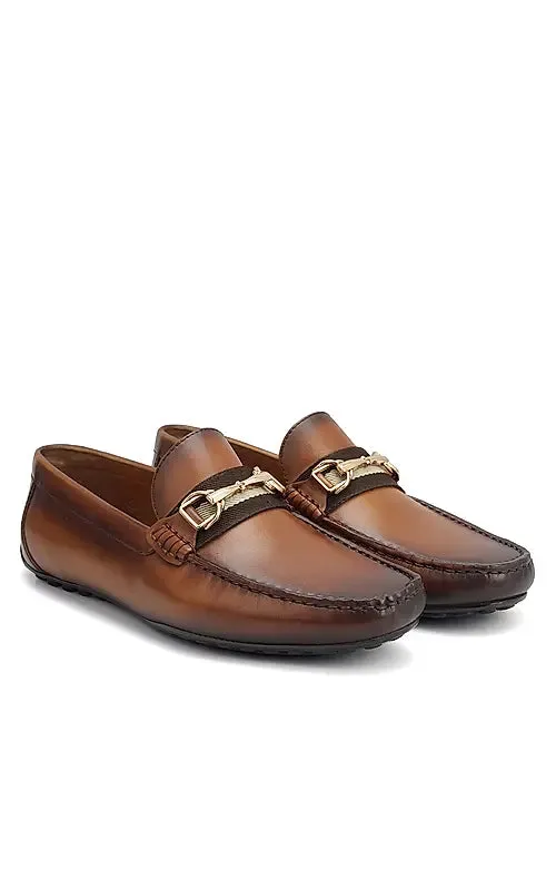 Tan Moccasins With Metal Clip