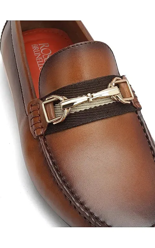 Tan Moccasins With Metal Clip