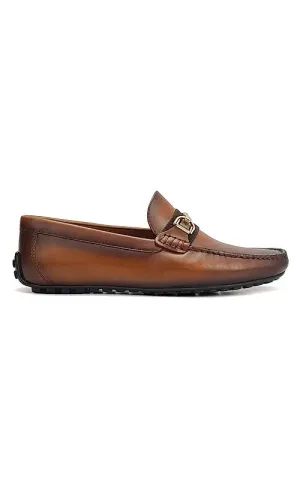 Tan Moccasins With Metal Clip